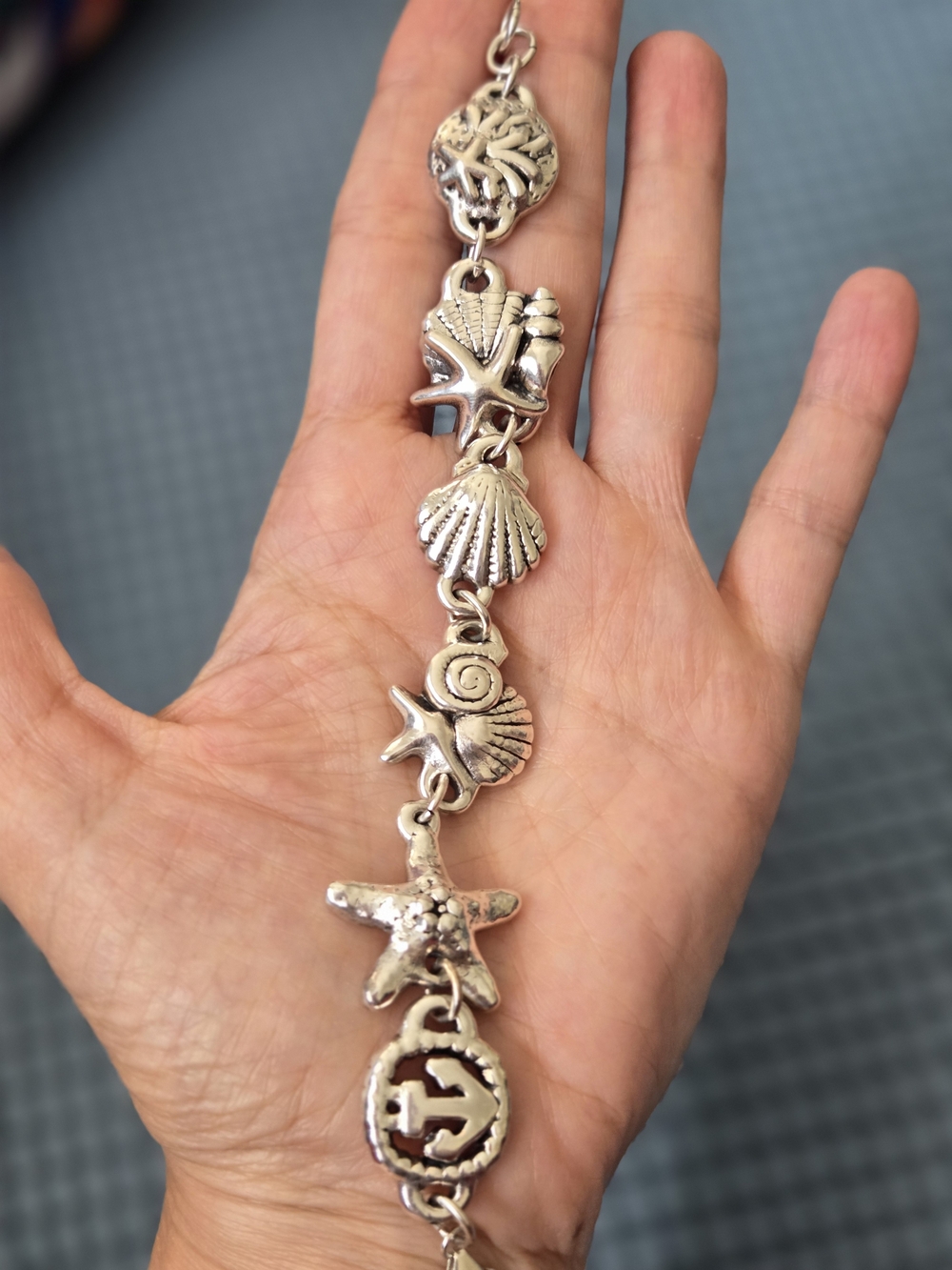 Silver Seashell Charm Bracelet - Women Jewelry
